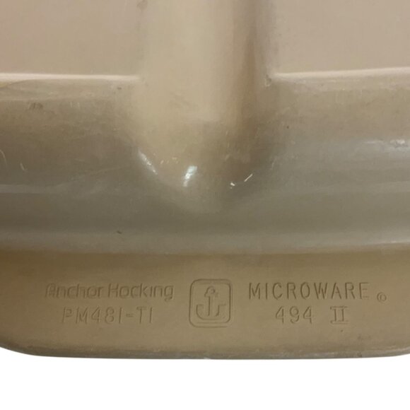 Anchor Hocking Microware Cookware 1 Quart Casserole Divided Lid PM-481 Vintage - Picture 7 of 9